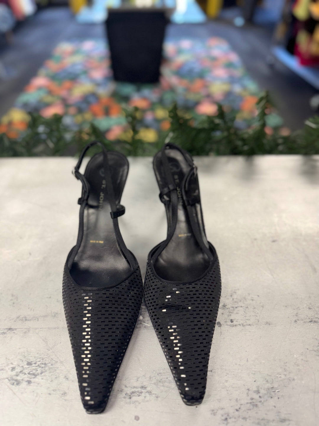 St. John Women's Sequin Heels 8.5 Black