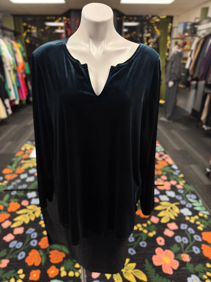 Kathie Lee Women's Top 2X Teal