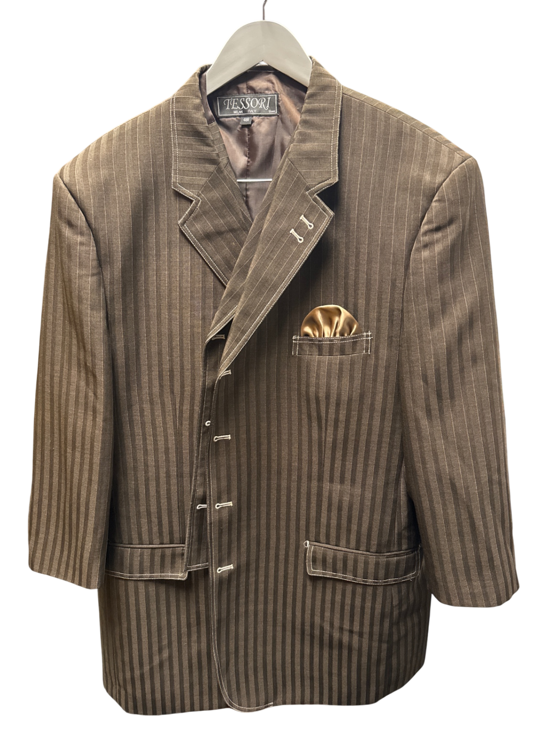 Tessori Men's Blazer & Vest 48R Brown