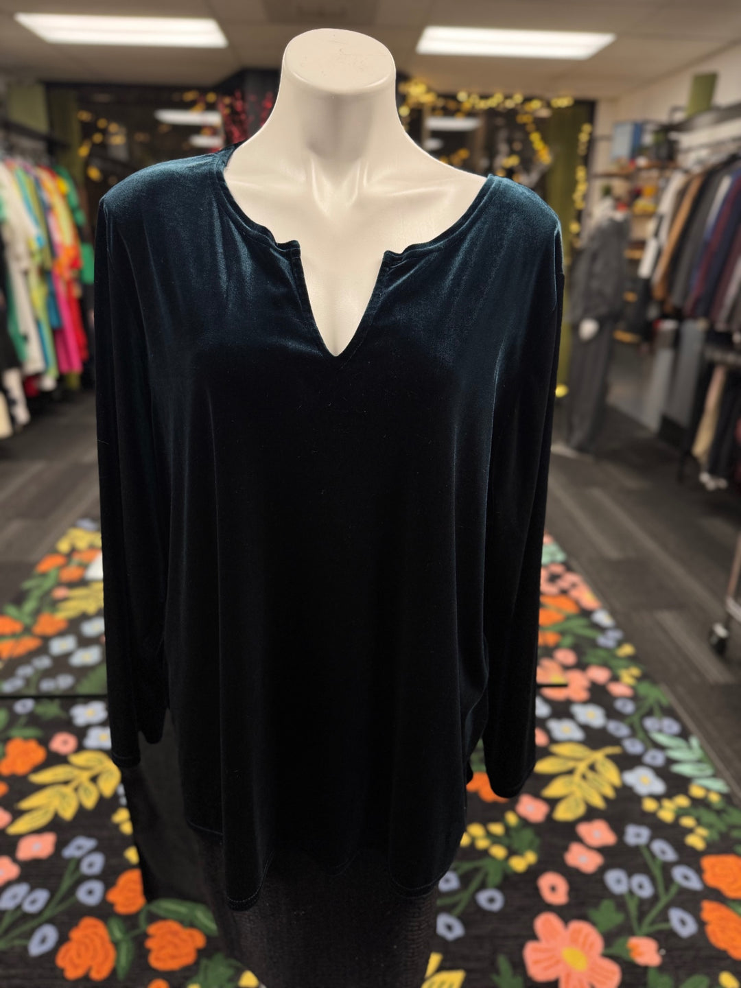 Kathie Lee Women's Top 2X Teal