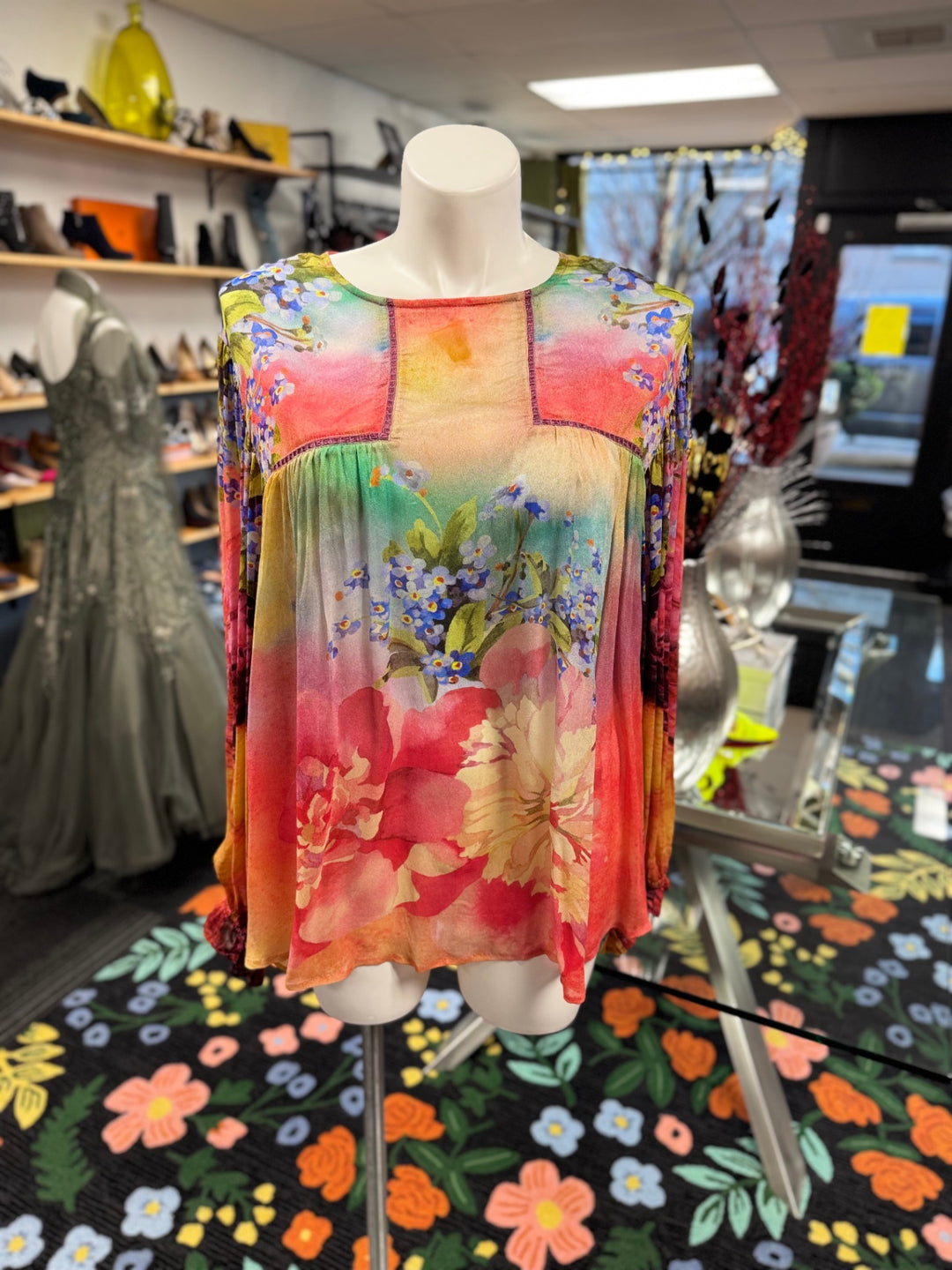 Black London Women's Tops 2X Multicolor