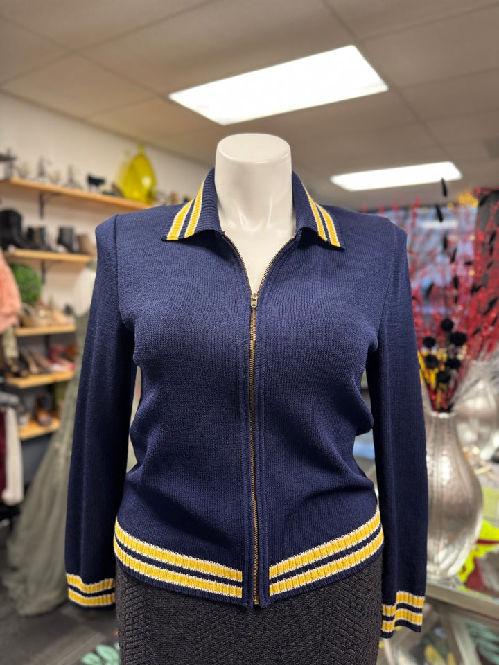 St. John Sport Womens Jacket SM Navy