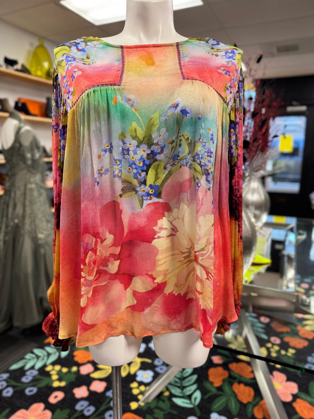 Black London Women's Tops 2X Multicolor