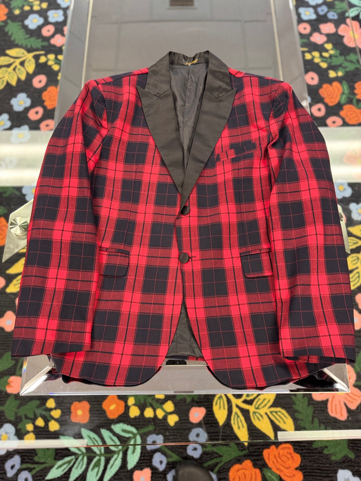 Gumbo Luxury Men’s Blazer 44R Red Plaid 