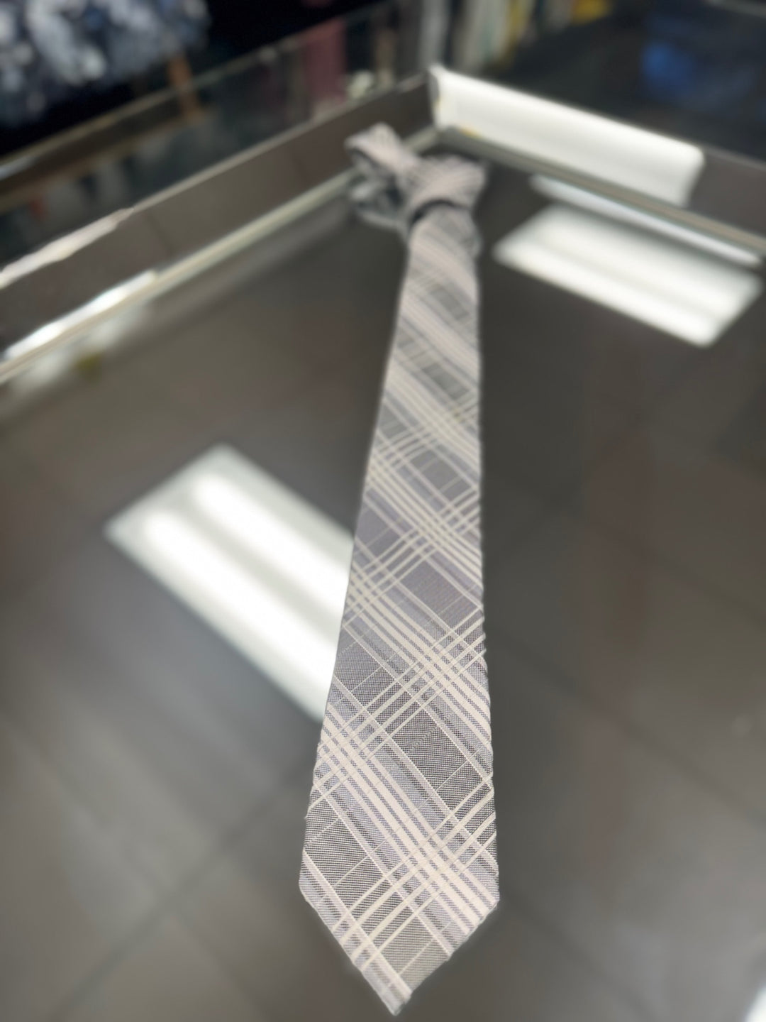 Penguin Men's Tie (Gray & White)
