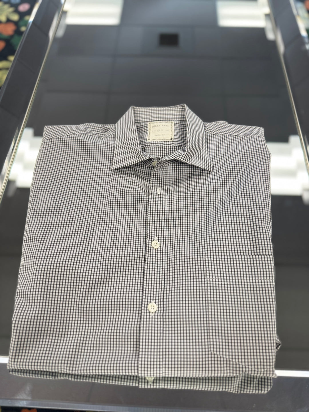 Billy Reid Men's Dress Shirts (LG Blk/Wht Check)