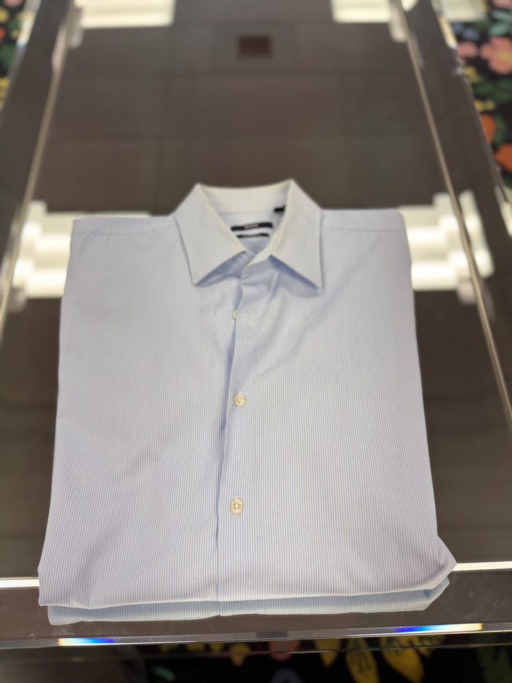 Hugo Boss Men's Dress Shirt (16.5-34/35 Blue Stripes)
