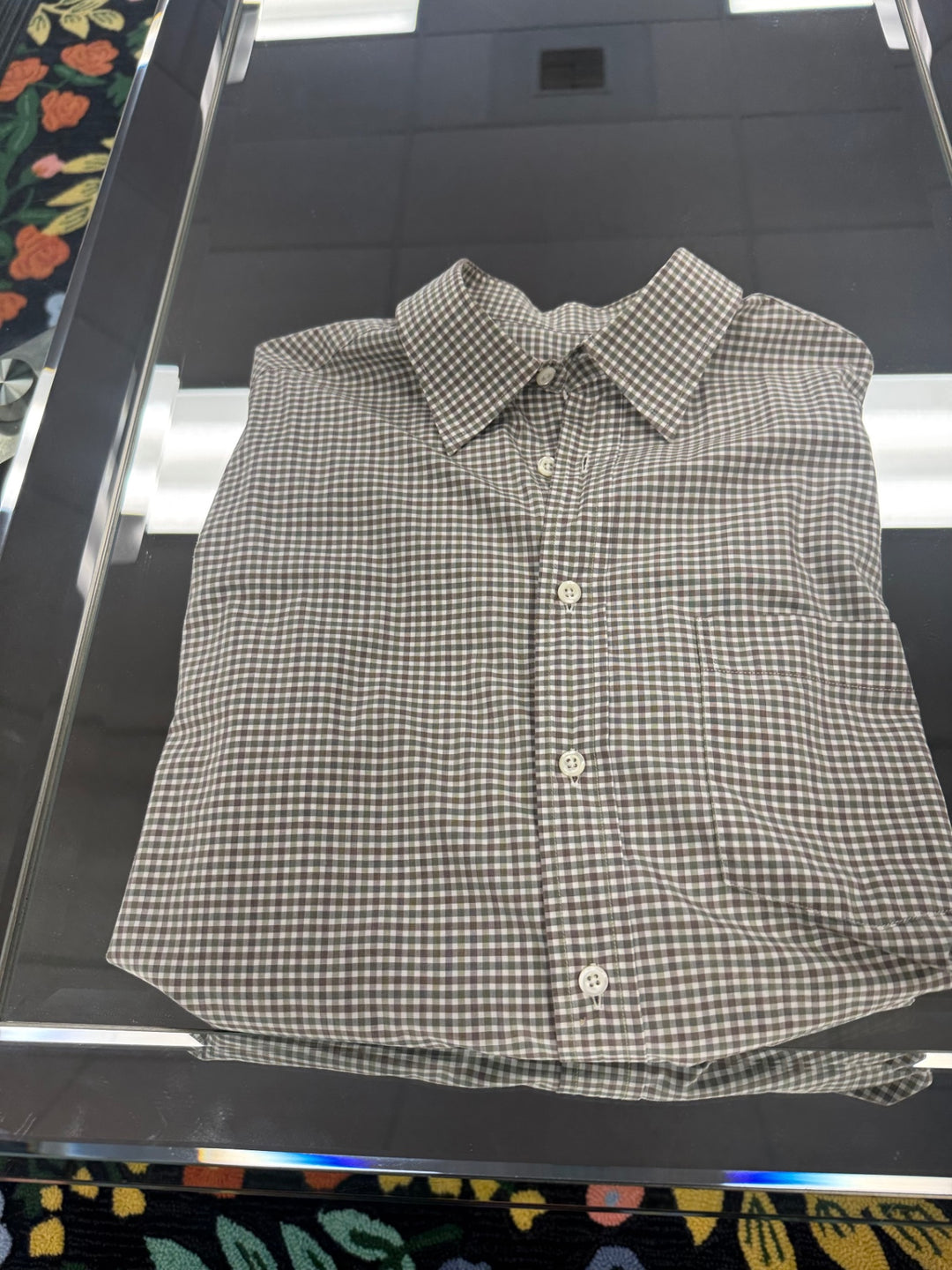 Bill Reid - Men’s Dress Shirt LG (Green Plaid)