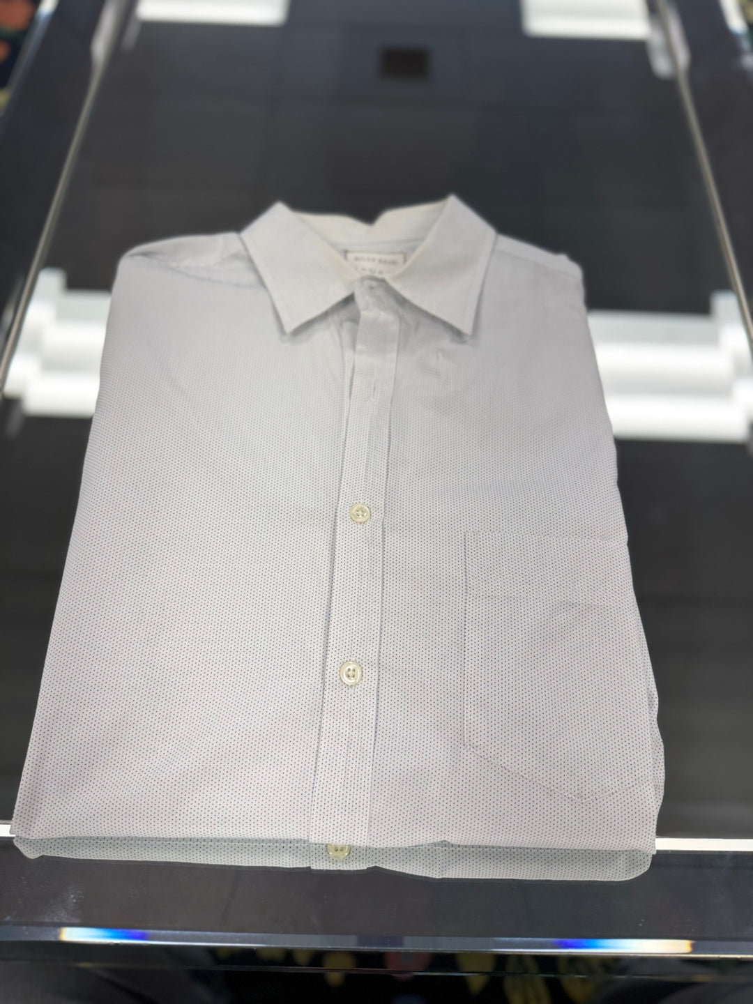 Billy Reid - Men’s Dress Shirt LG (Blue Polka-Dots) 