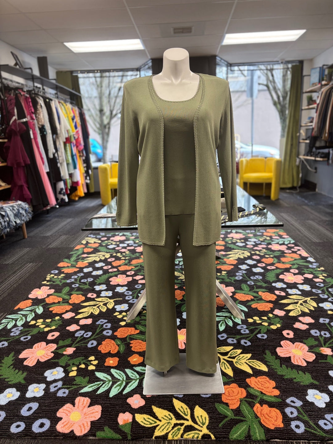 Chico’s Design 3pc Knit ~  1 Olive Green