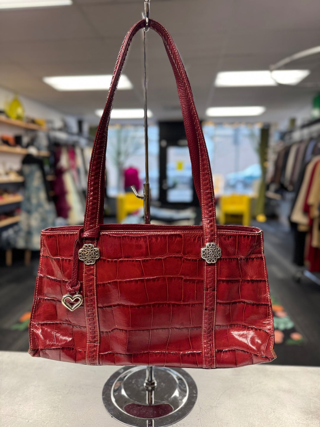 Brighton Croc Handbag ~ Red 