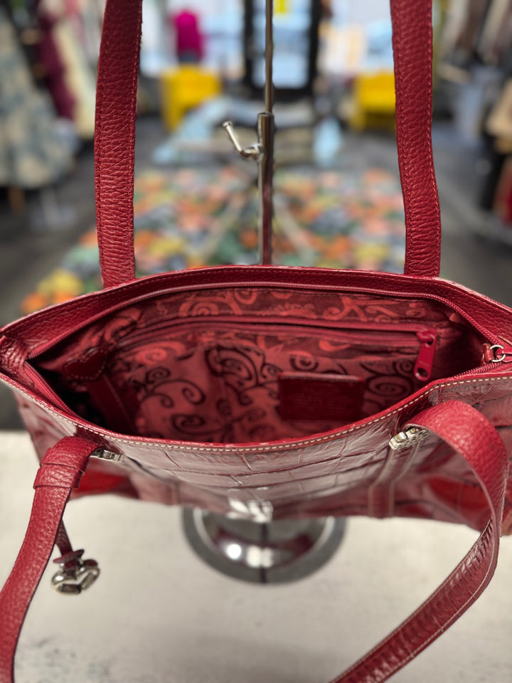 Brighton Croc Handbag ~ Red 