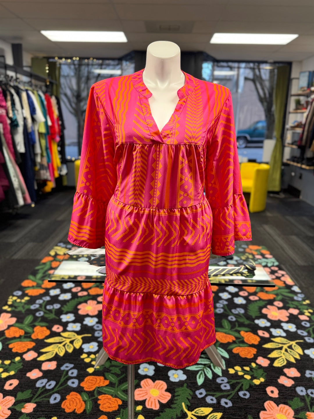 Gumbo Luxury Women's Dress 2X (Pink & Orange)