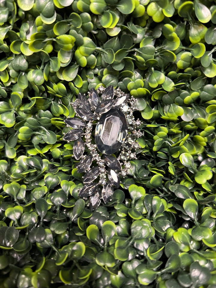 Gumbo Luxury Couture Brooch - Black/Silver 