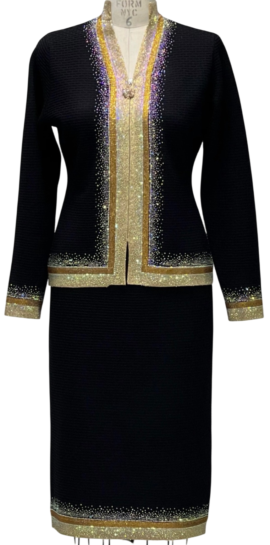 KNY By Kourosh 2pc Knit (Black & Gold)