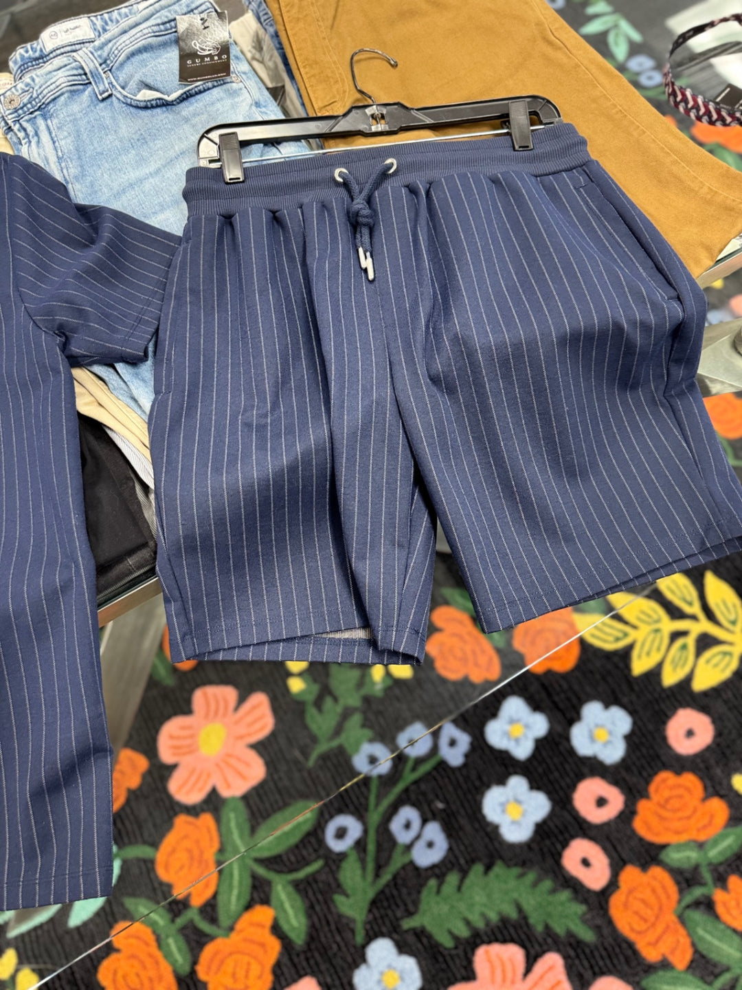 River Island Men’s 2pc Short Set - Med Navy Blue