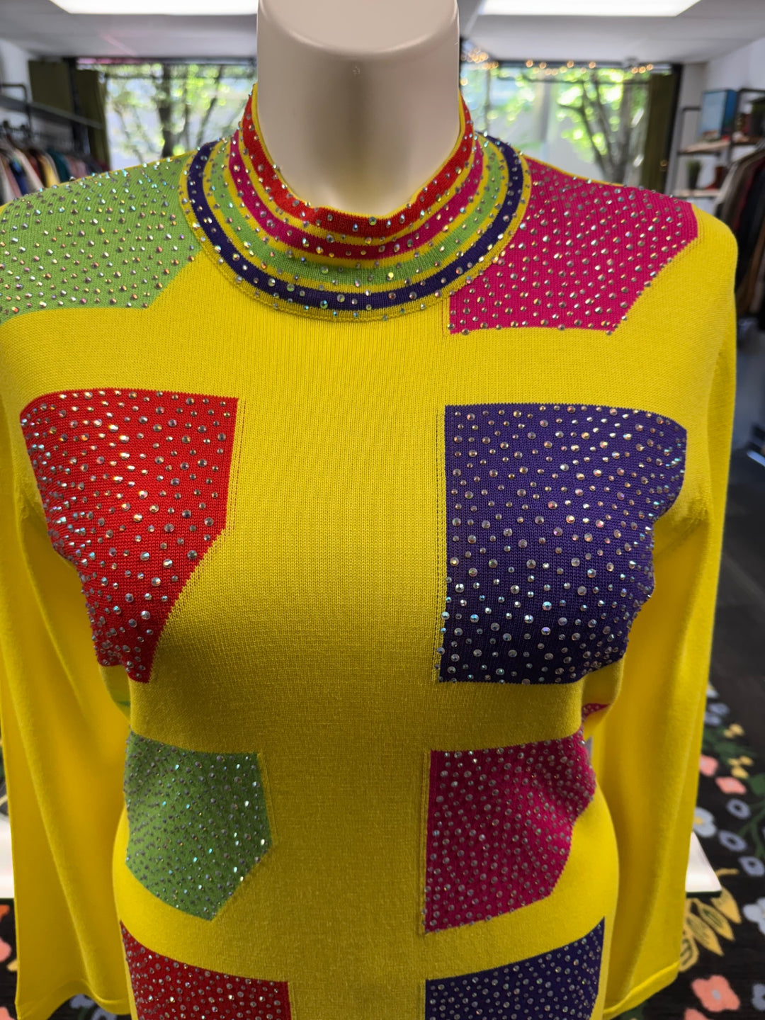 KNY By Kourosh Knit Dress - Yellow/Multi-color 