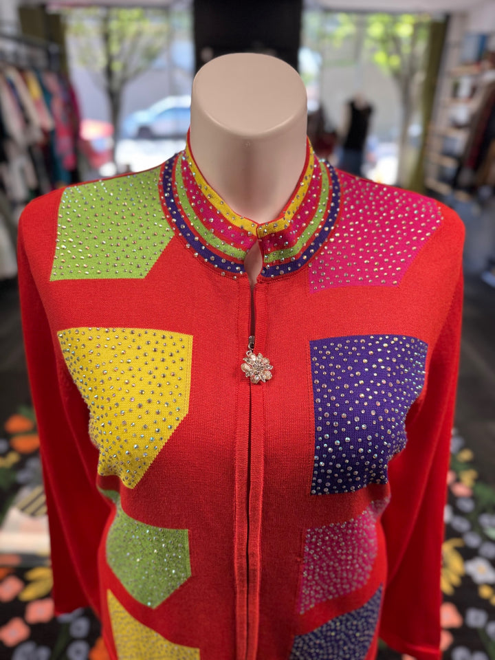 KNY By Kourosh 2pc Knits - Red/Multi-Color
