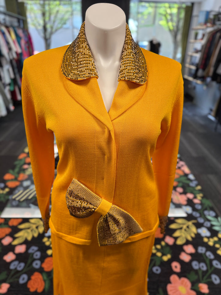 KNY By Kourosh 2pc Knit Suit - Yellow
