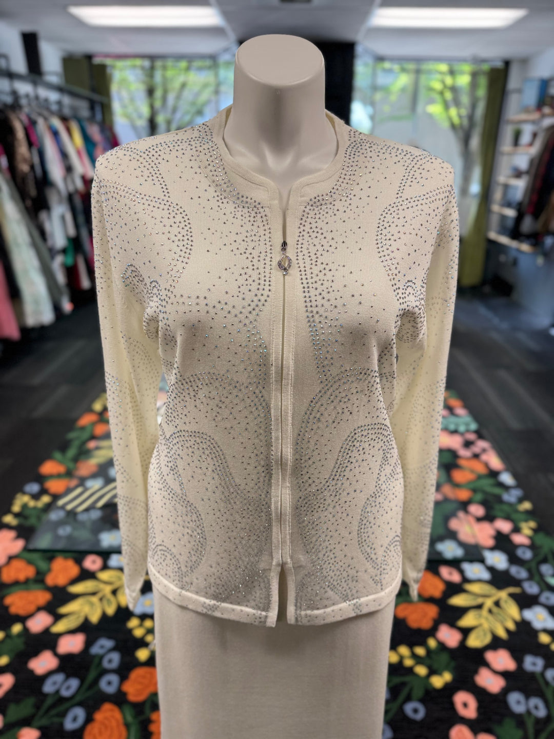 KNY By Kourosh 2pc Knit Suit (Skirt) White