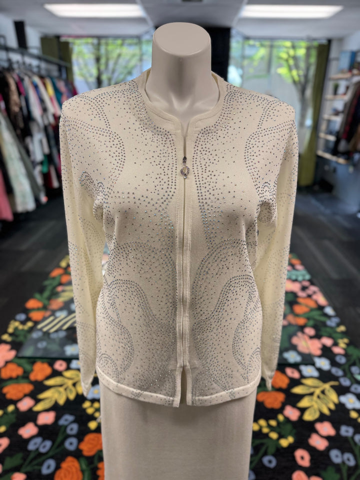 KNY By Kourosh 2pc Knit Suit (Skirt) White
