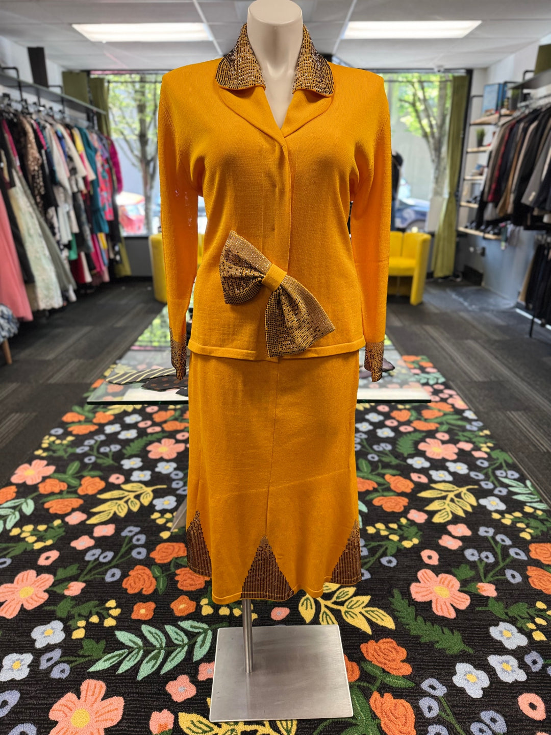 KNY By Kourosh 2pc Knit Suit - Yellow