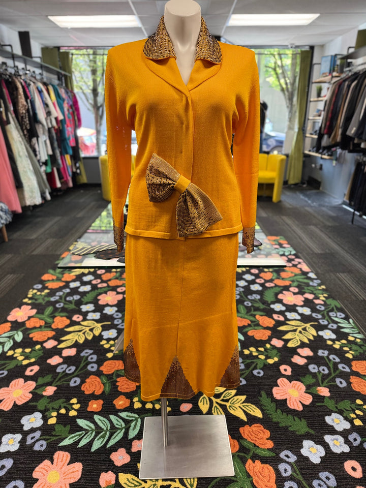KNY By Kourosh 2pc Knit Suit - Yellow