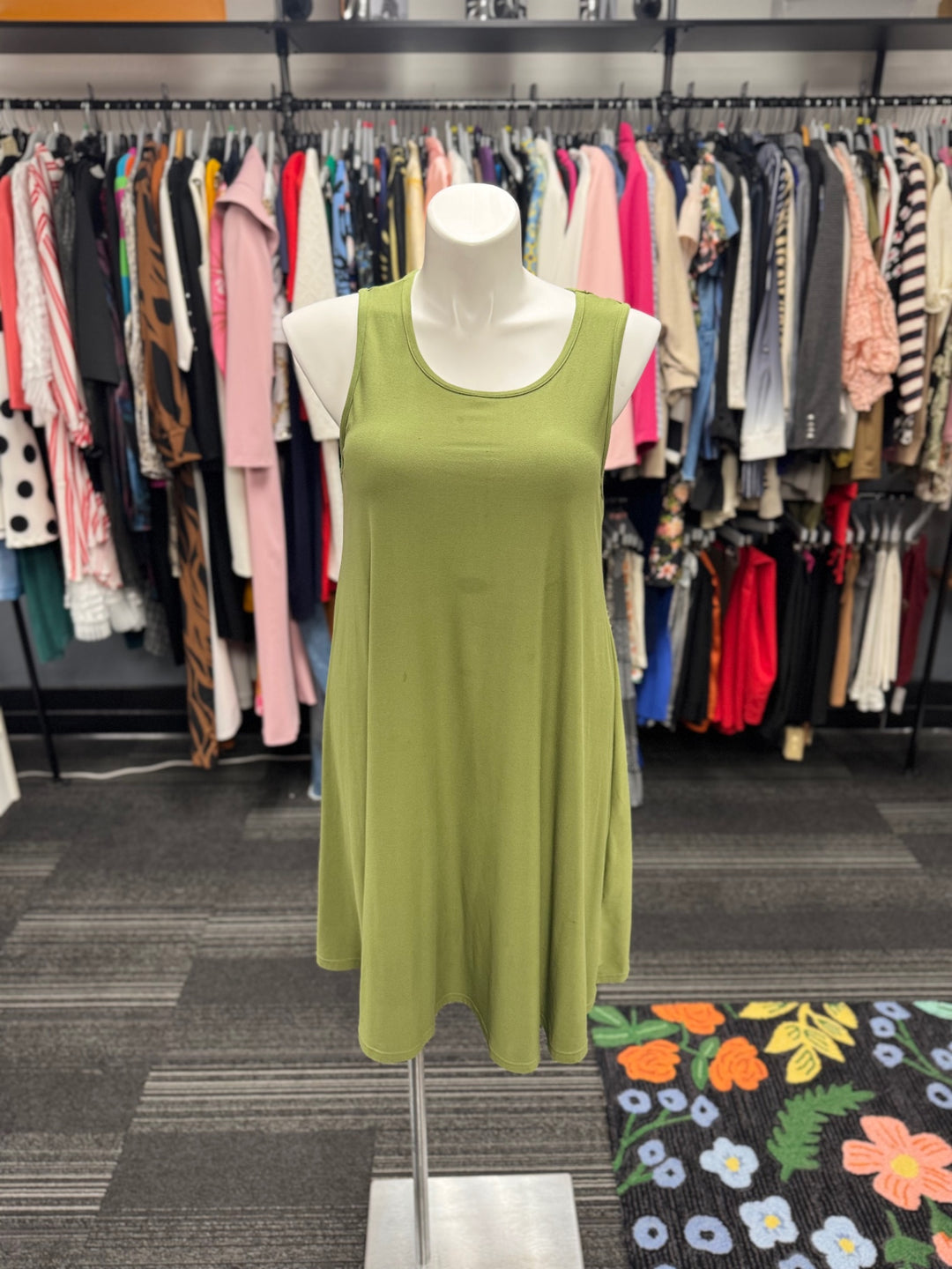 Time & Tru Women's 2pc Dress XL Green