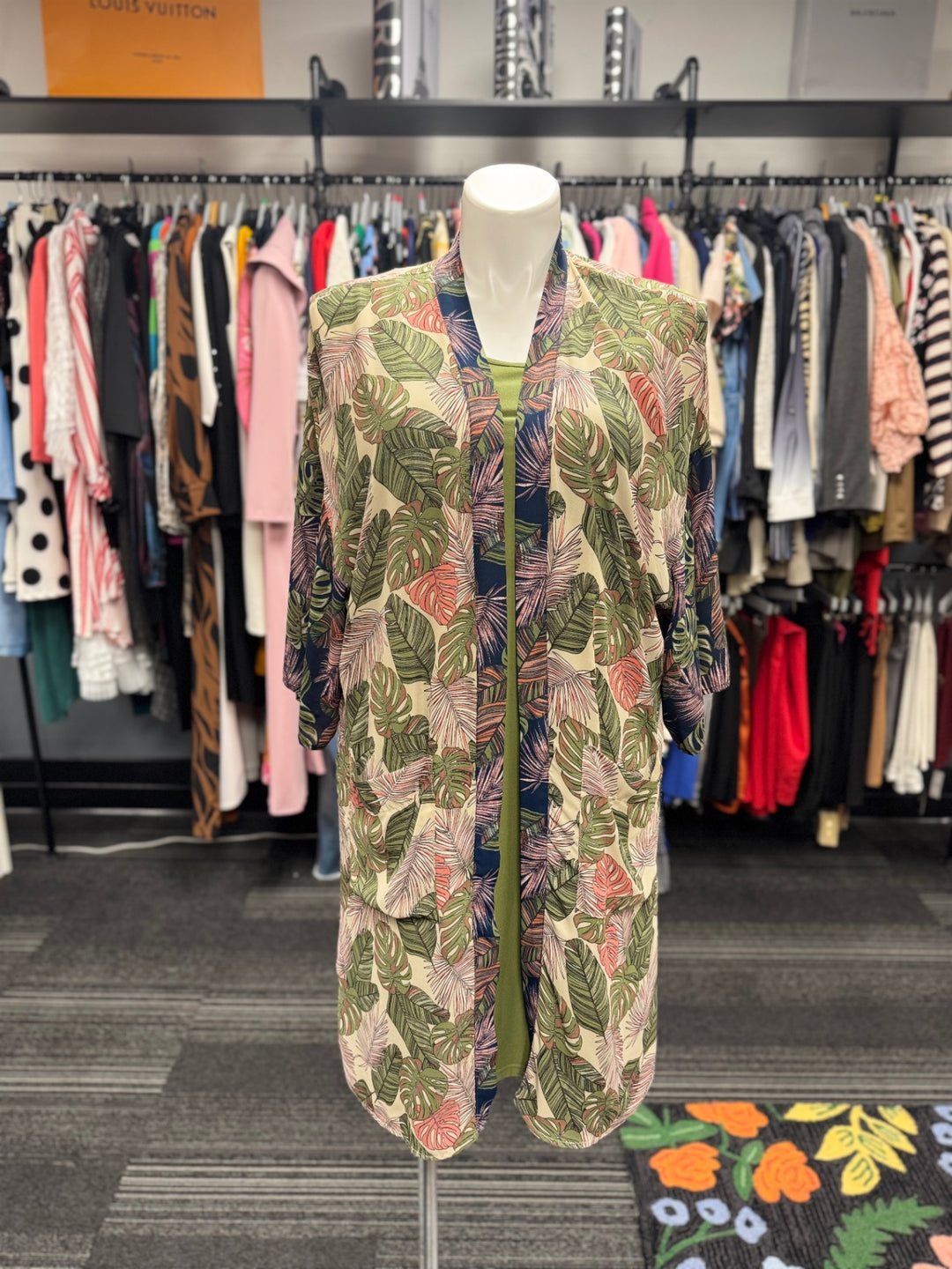 Time & Tru Women's 2pc Dress XL Green