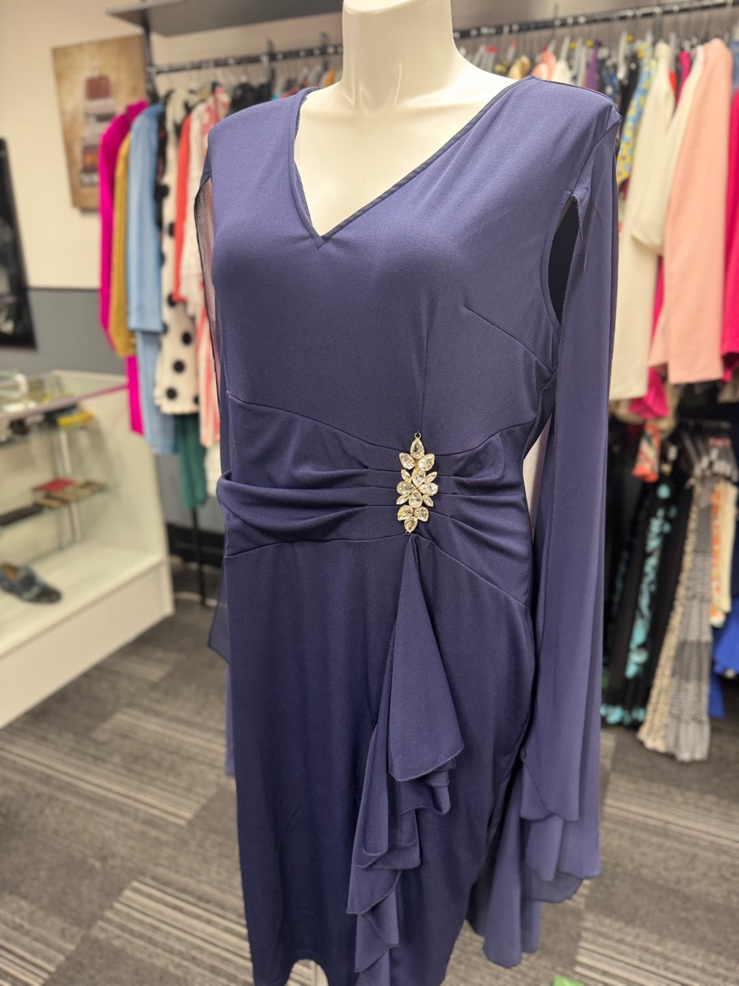 Gumbo Luxury Women's Dress 2X Navy Blue