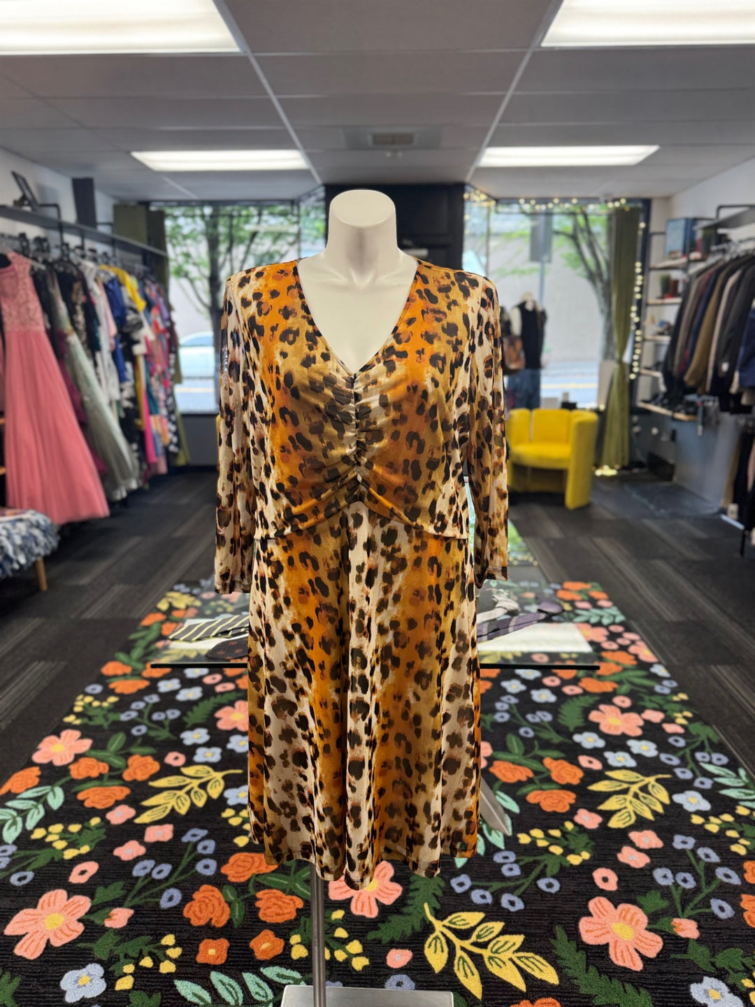 Iman Women's Dress (2X Leopard) 