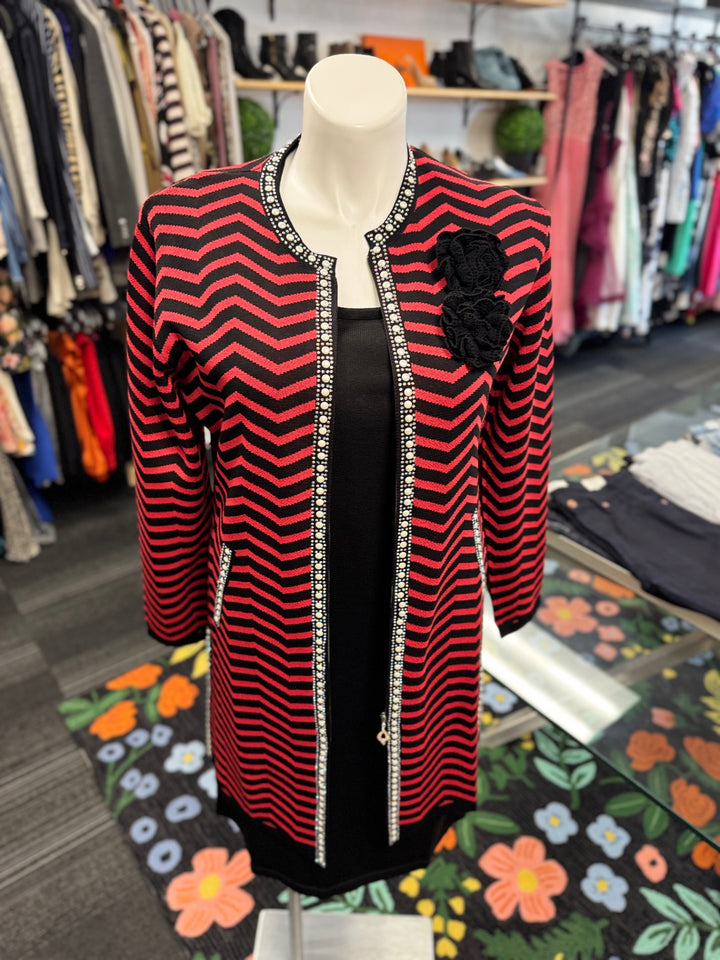 KNY By Kourosh 2pc Knit  - Red/Black