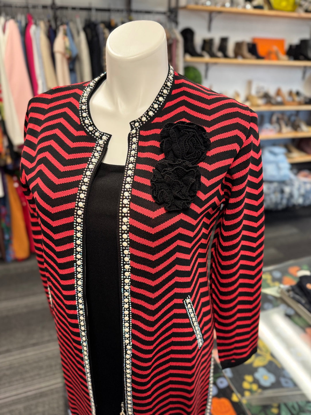 KNY By Kourosh 2pc Knit  - Red/Black