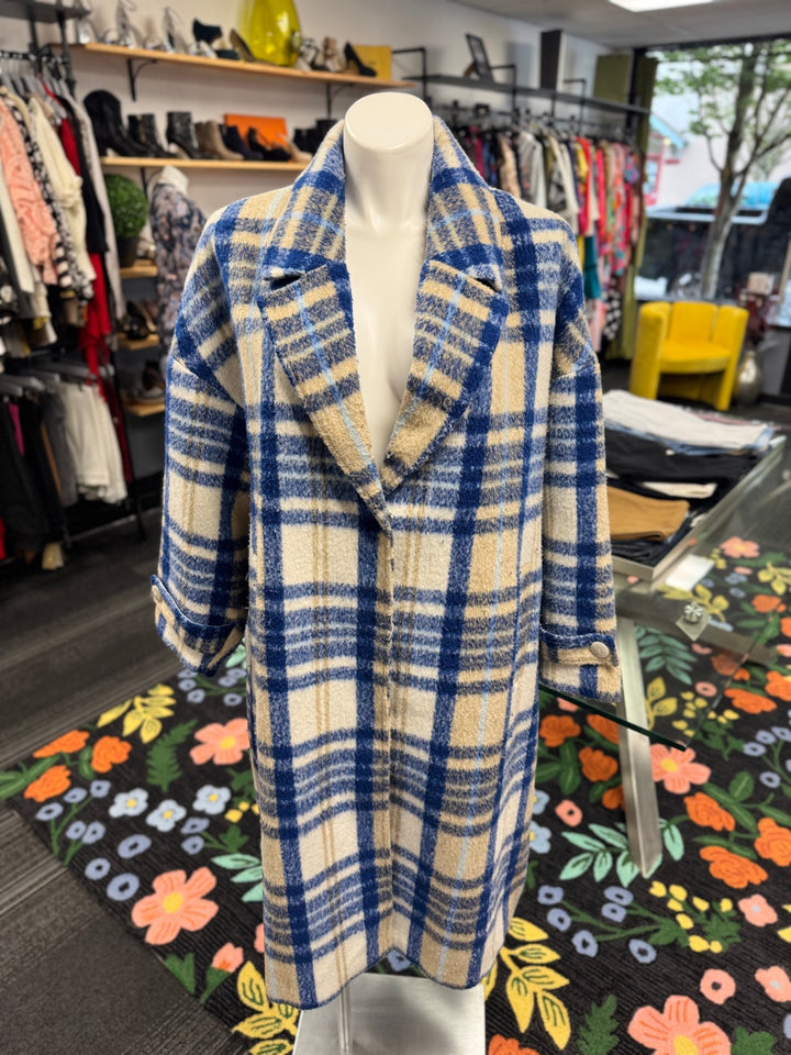 Boohoo Women’s Coat (18 Beige & Blue)