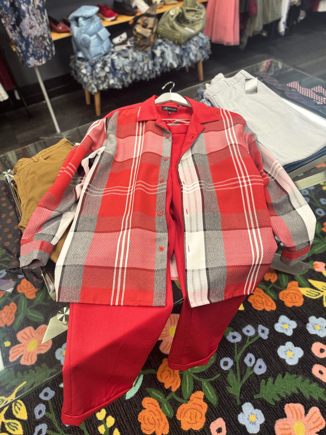 Montique 2pc Walking Suit (XL-Red)