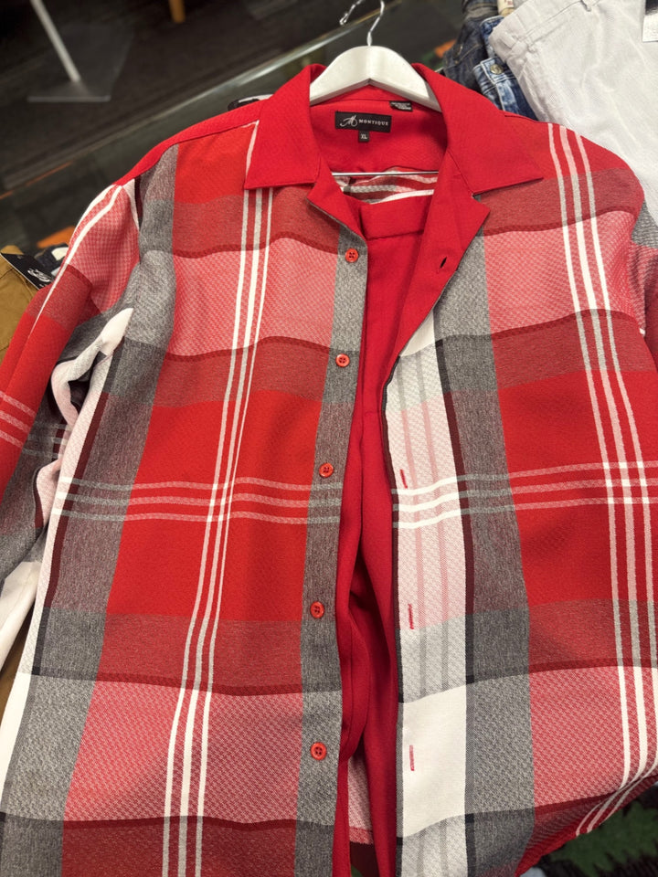 Montique 2pc Walking Suit (XL-Red)