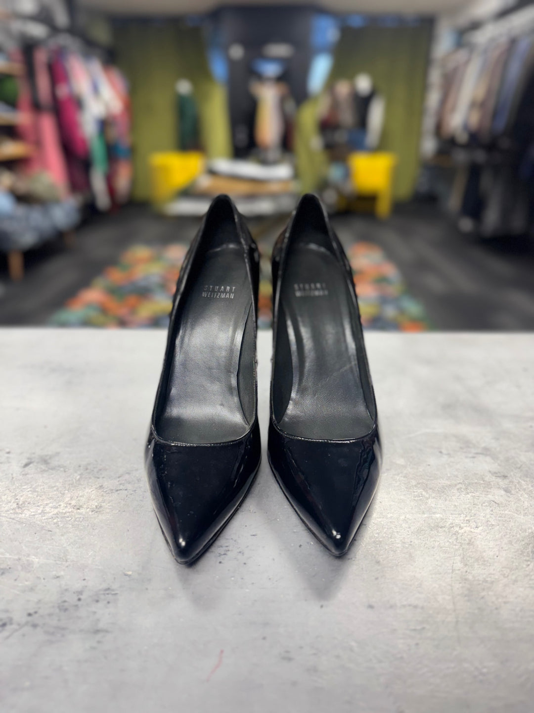 Stuart Weitzman Women’s Patent Leather Heels (9 Black) 
